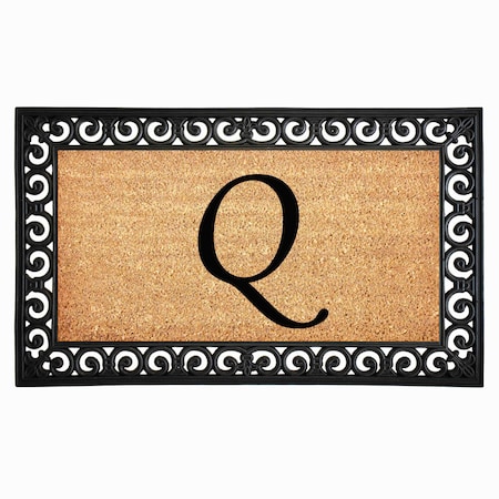 Monogram Door Mat, Black, Natural, 18 in W x 30 in L
